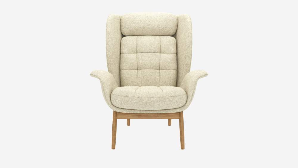 Fauteuil en tissu Venezia - Blanc craie 