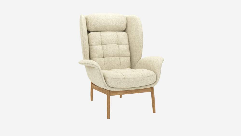 Fauteuil en tissu Venezia - Blanc craie 