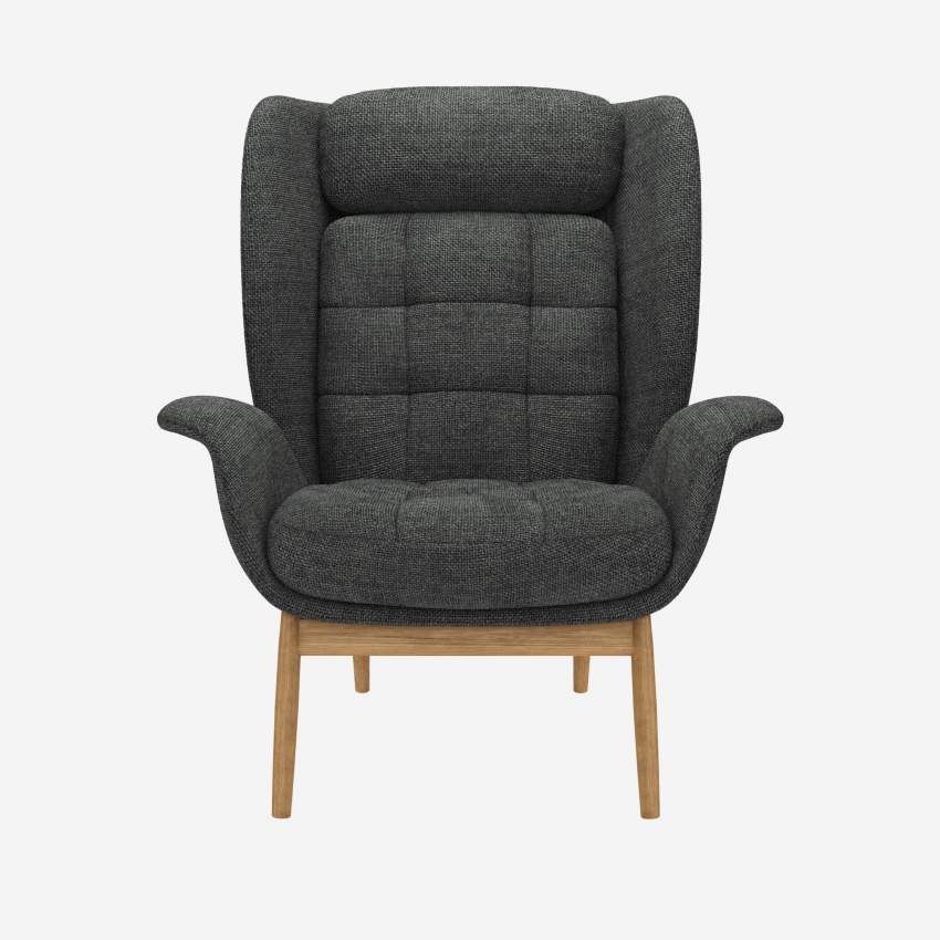 Fauteuil en tissu Melina - Gris ardoise 