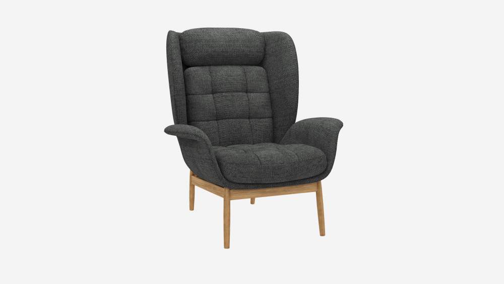 Fauteuil en tissu Melina - Gris ardoise 