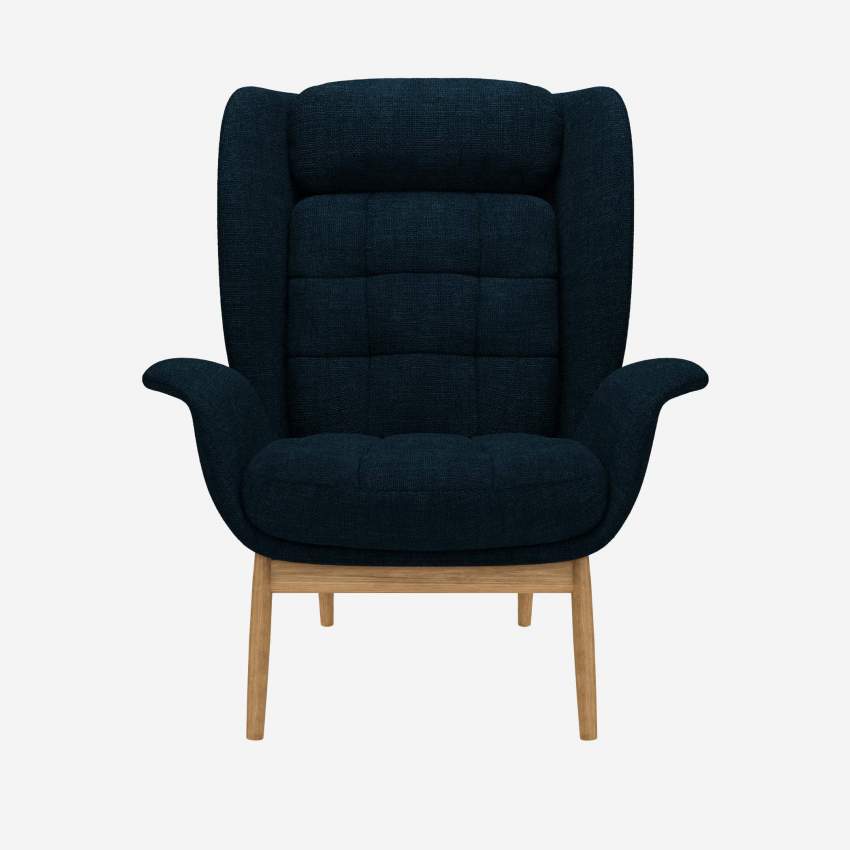 Fauteuil en tissu Melina - Bleu encre 