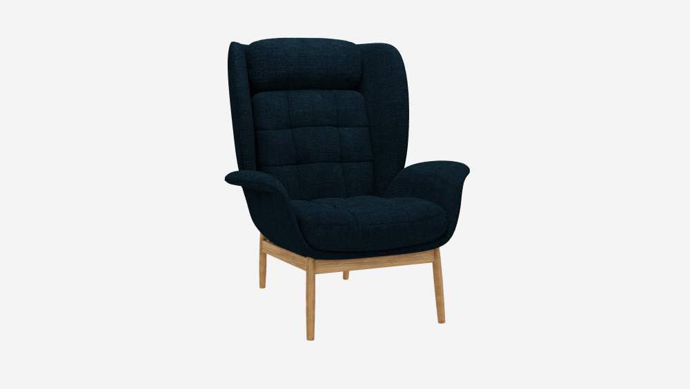 Fauteuil en tissu Melina - Bleu encre 