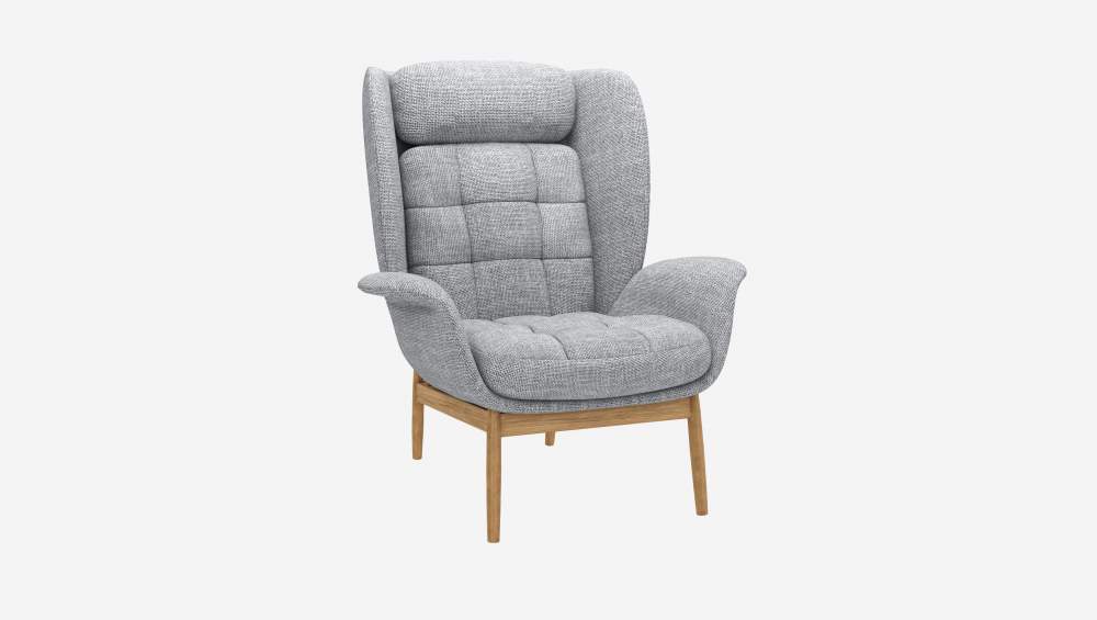 Fauteuil en tissu Melina - Gris asphalte 