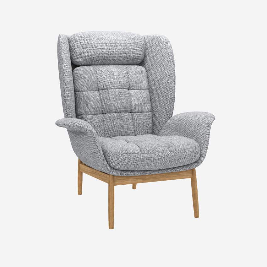 Fauteuil en tissu Melina - Gris asphalte 