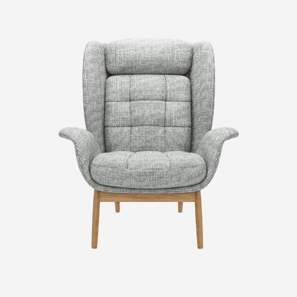 Fauteuil en tissu Alba - Gris brume 