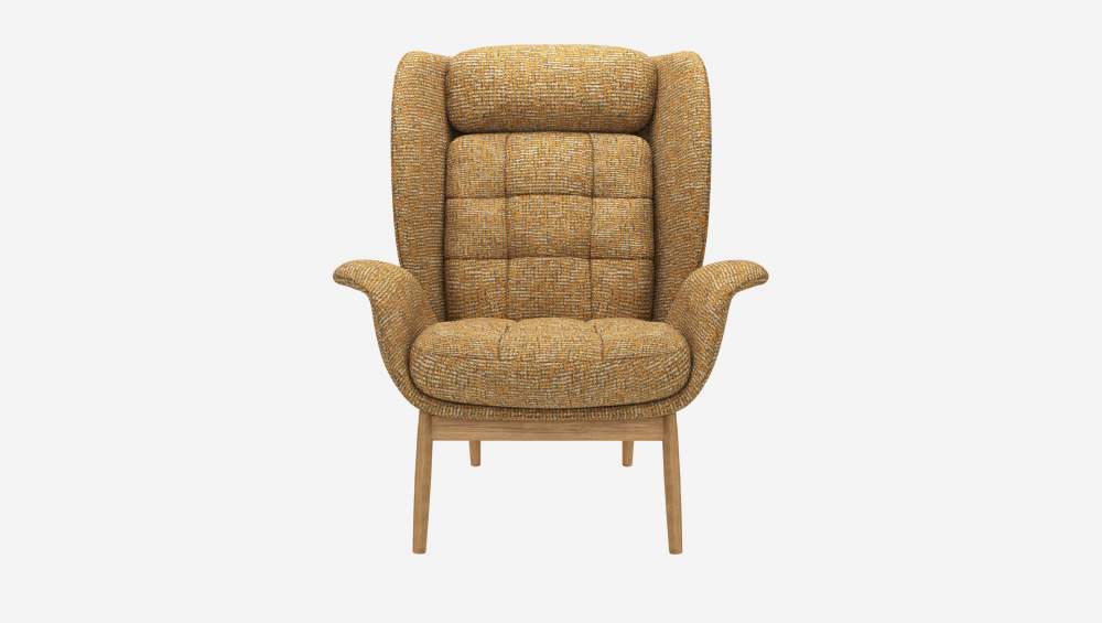 Fauteuil en tissu Alba - Jaune soleil 