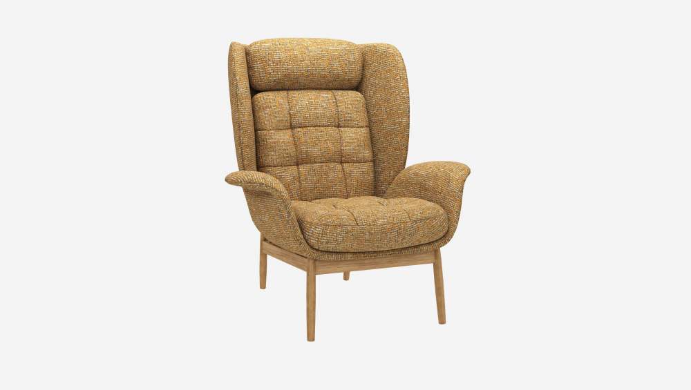 Fauteuil en tissu Alba - Jaune soleil 