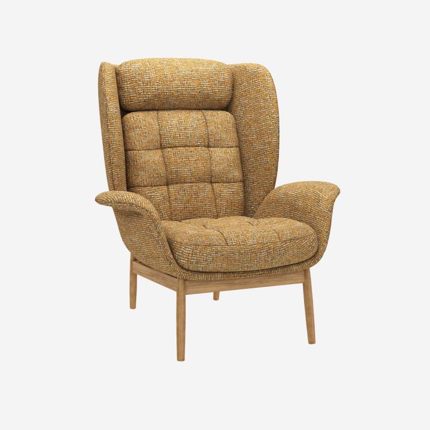 Fauteuil en tissu Alba - Jaune soleil 