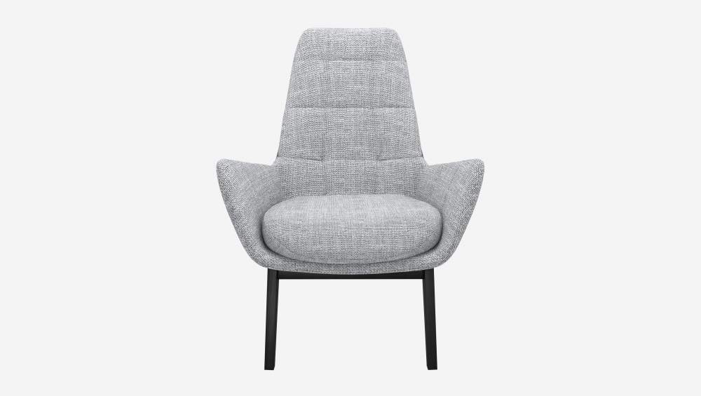 Fauteuil en tissu Melina - Gris asphalte - Pieds noirs