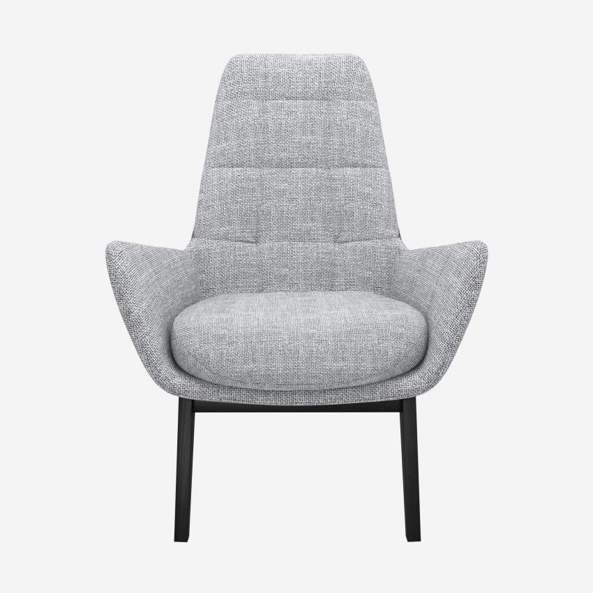 Fauteuil en tissu Melina - Gris asphalte - Pieds noirs