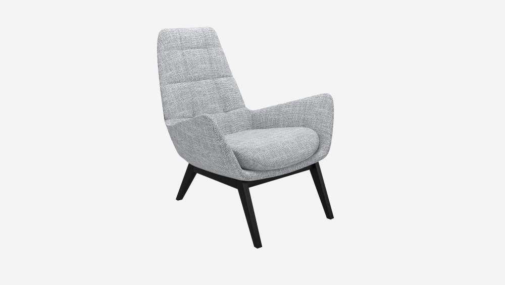 Fauteuil en tissu Melina - Gris asphalte - Pieds noirs