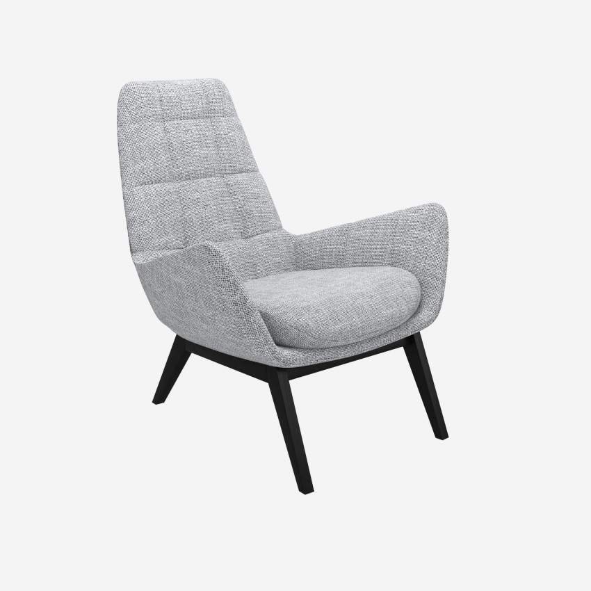 Fauteuil en tissu Melina - Gris asphalte - Pieds noirs