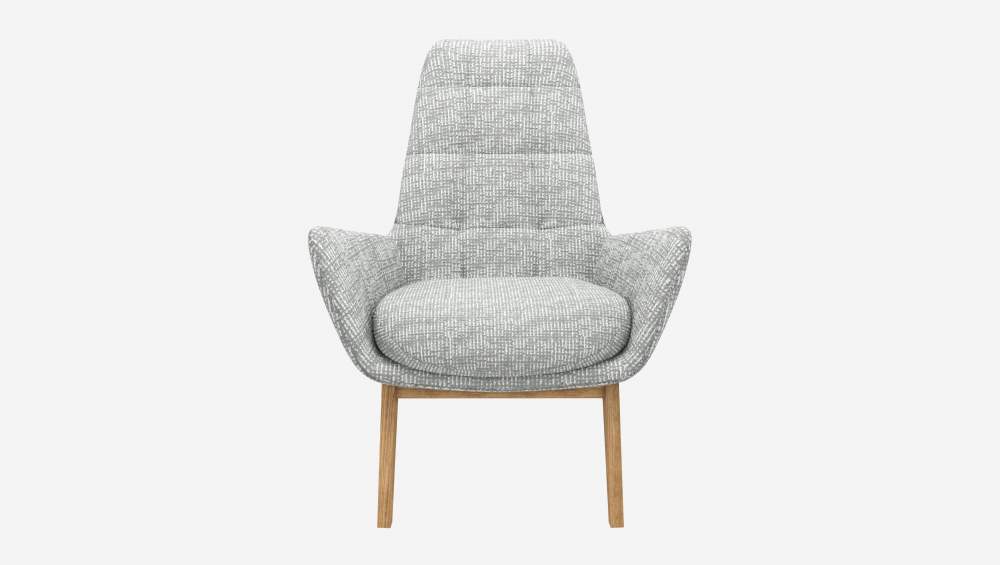 Fauteuil en tissu Alba - Gris brume -Pieds chêne