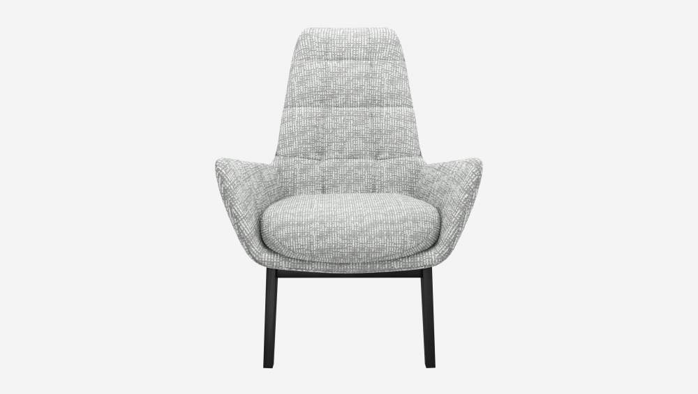 Fauteuil en tissu Alba - Gris brume -Pieds noirs