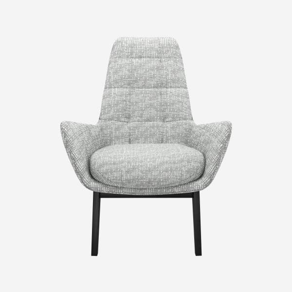 Fauteuil en tissu Alba - Gris brume -Pieds noirs