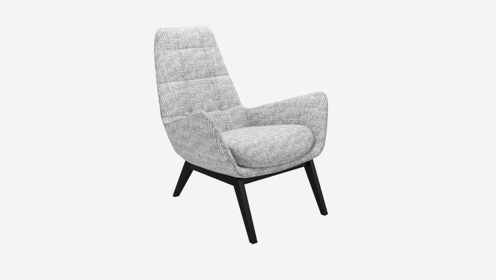 Fauteuil en tissu Alba - Gris brume -Pieds noirs