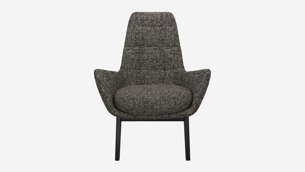 Fauteuil en tissu Alba - Gris nuage - Pieds noirs