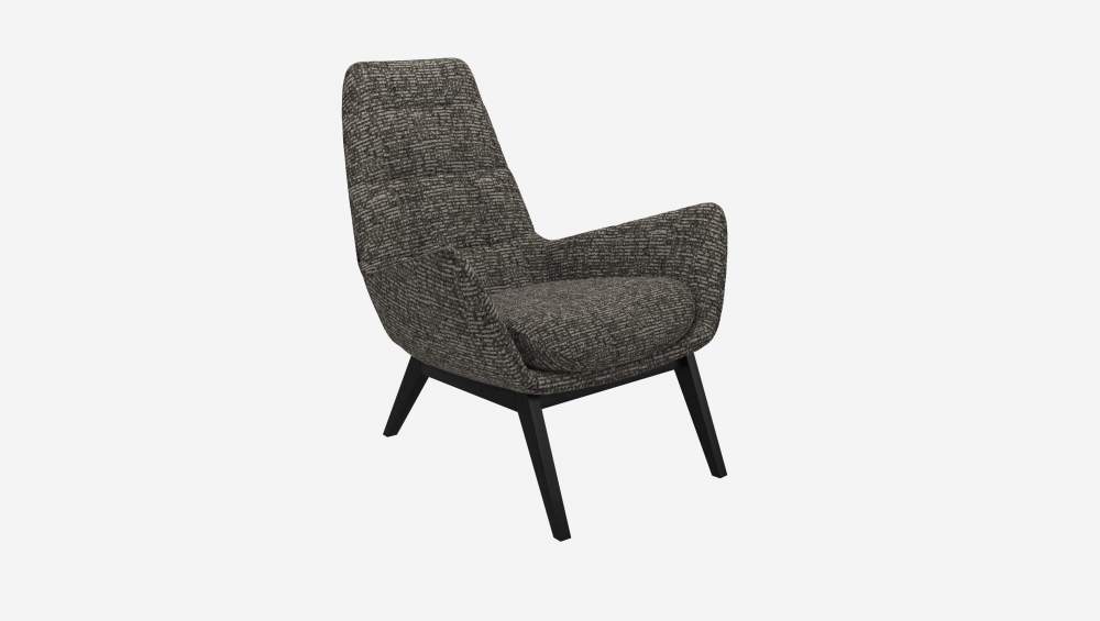 Fauteuil en tissu Alba - Gris nuage - Pieds noirs