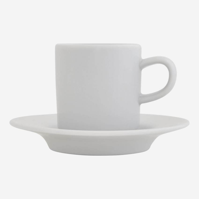 Tasse à café avec soucoupe en porcelaine - Blanc - Design by Queensberry & Hunt