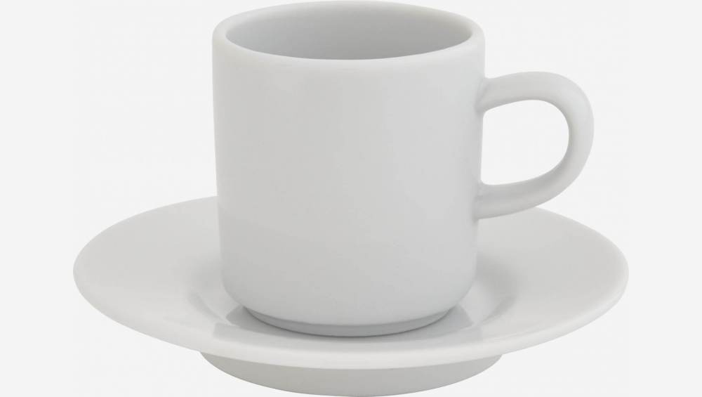 Tasse à café avec soucoupe en porcelaine - Blanc - Design by Queensberry & Hunt