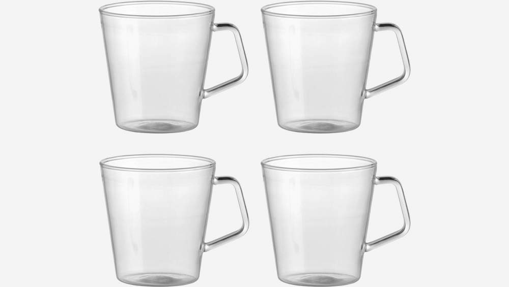 Set de 4 mugs en verre