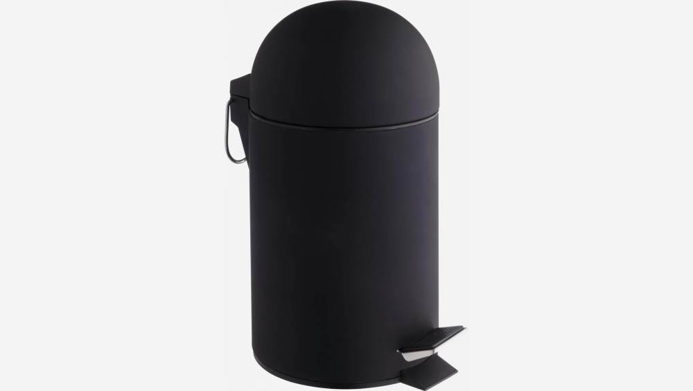 Poubelle de salle de bain 3L en métal - Noir