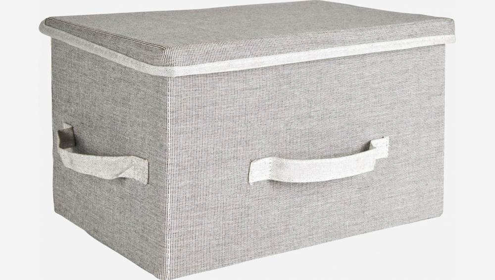 Boîte de rangement en tissu - Gris - 25 x 39 x 26 cm