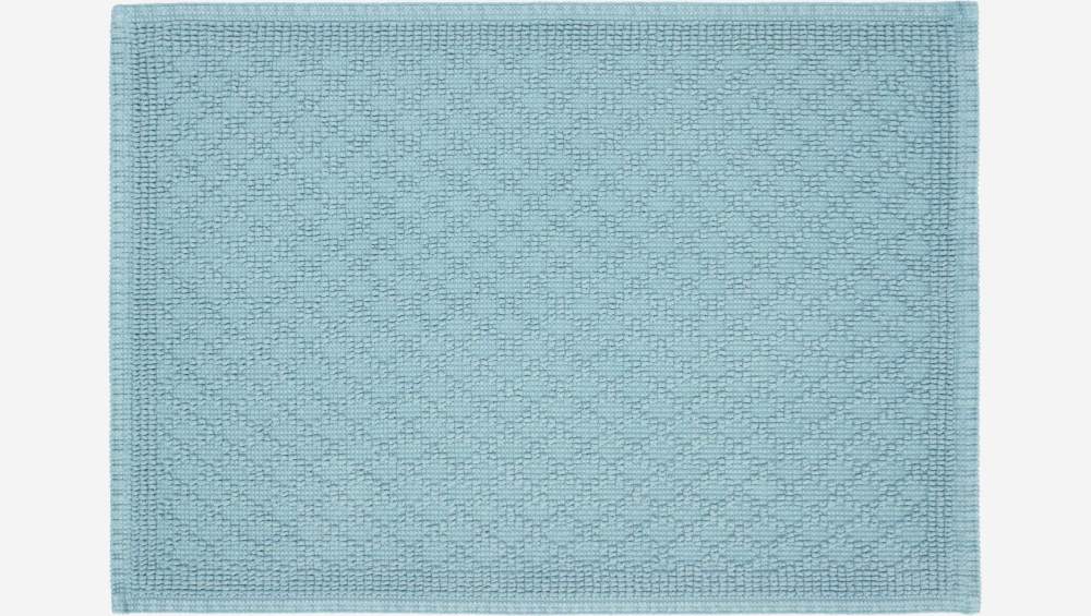 Tapis de bain en coton - 50 x 70 cm - Bleu