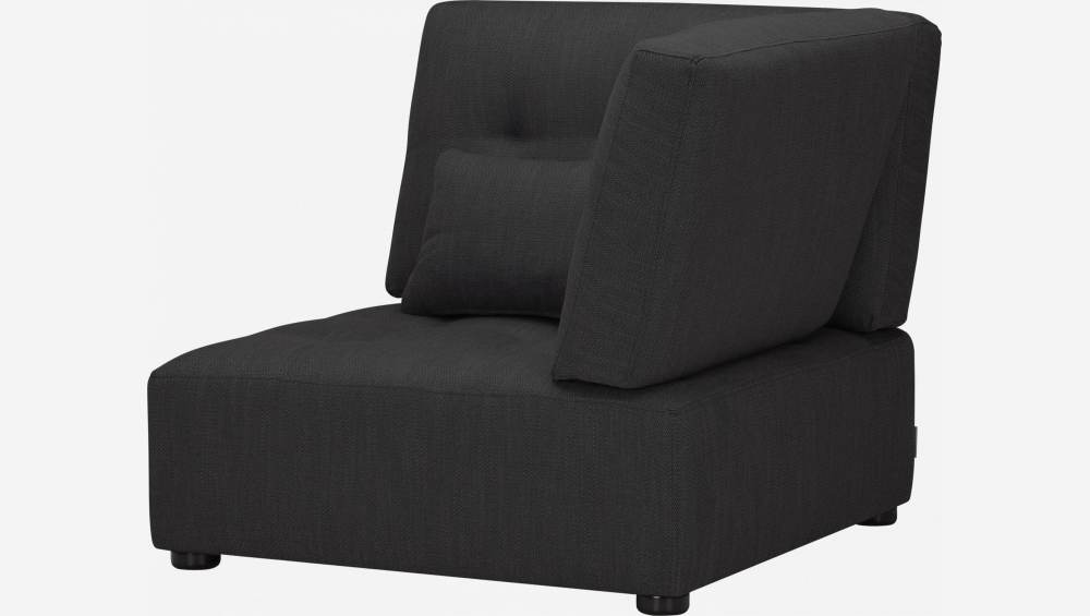 Chauffeuse d'angle droit en tissu - Gris anthracite