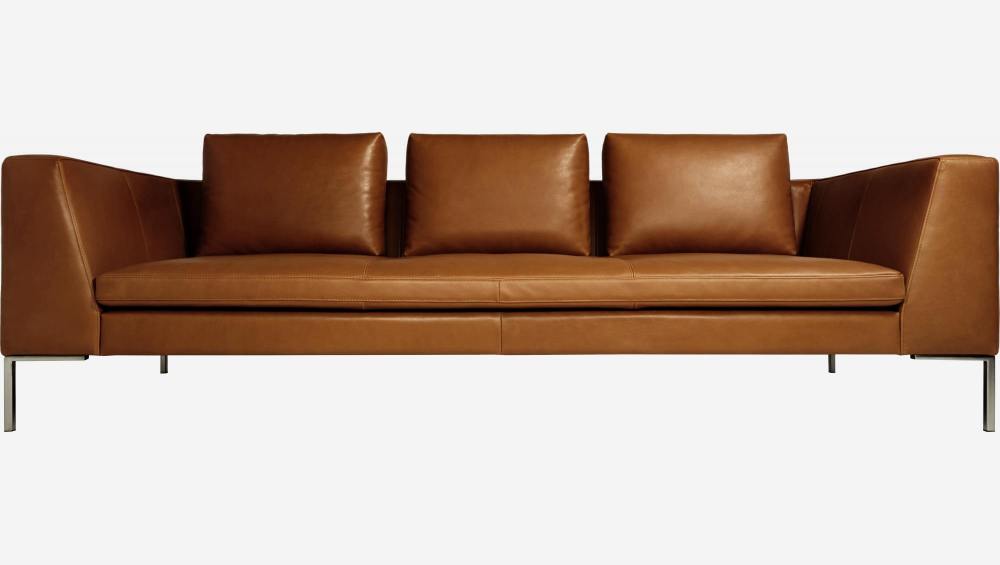 Canapé 3 places en cuir Vintage Leather - Marron cognac