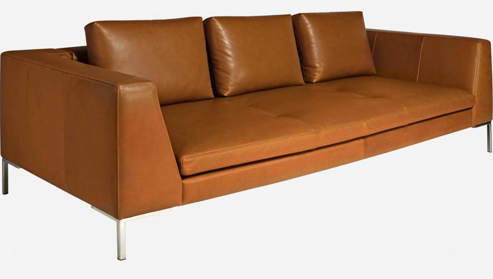 Canapé 3 places en cuir Vintage Leather - Marron cognac