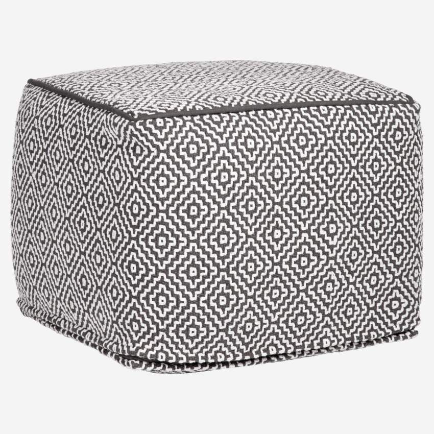 Pouf à motifs noir et blanc