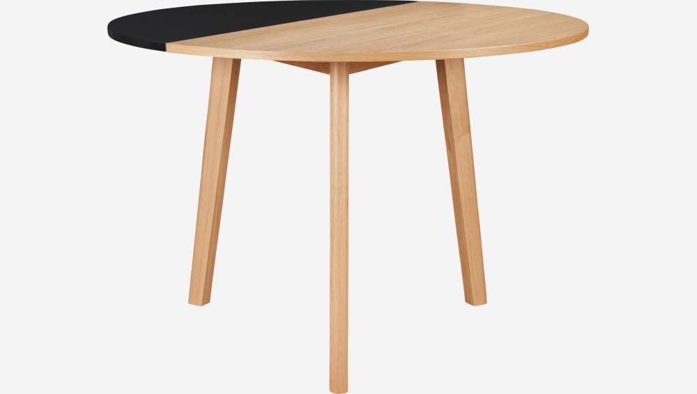 Table ronde avec plateau pliant bicolore en chêne - Design by Gonçalo Campos