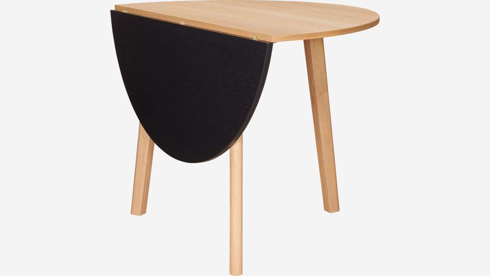 Table ronde avec plateau pliant bicolore en chêne - Design by Gonçalo Campos