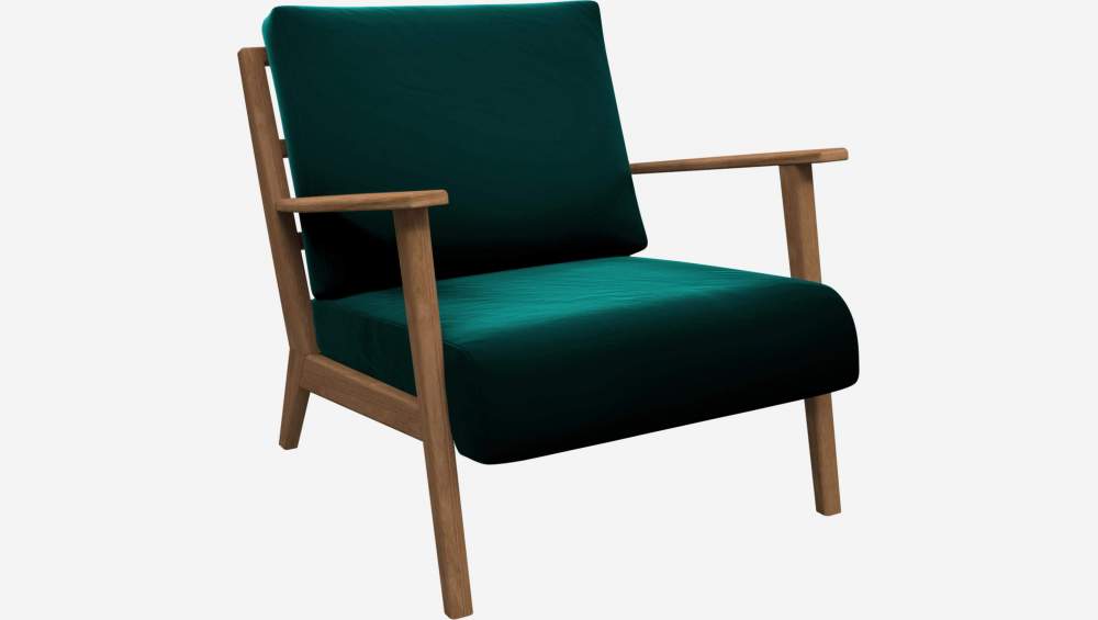 Fauteuil en velours - Vert émeraude 