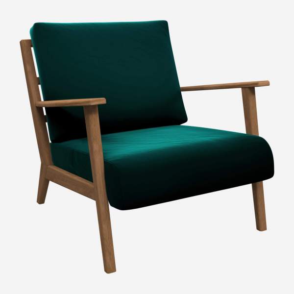 Fauteuil en velours - Vert émeraude 