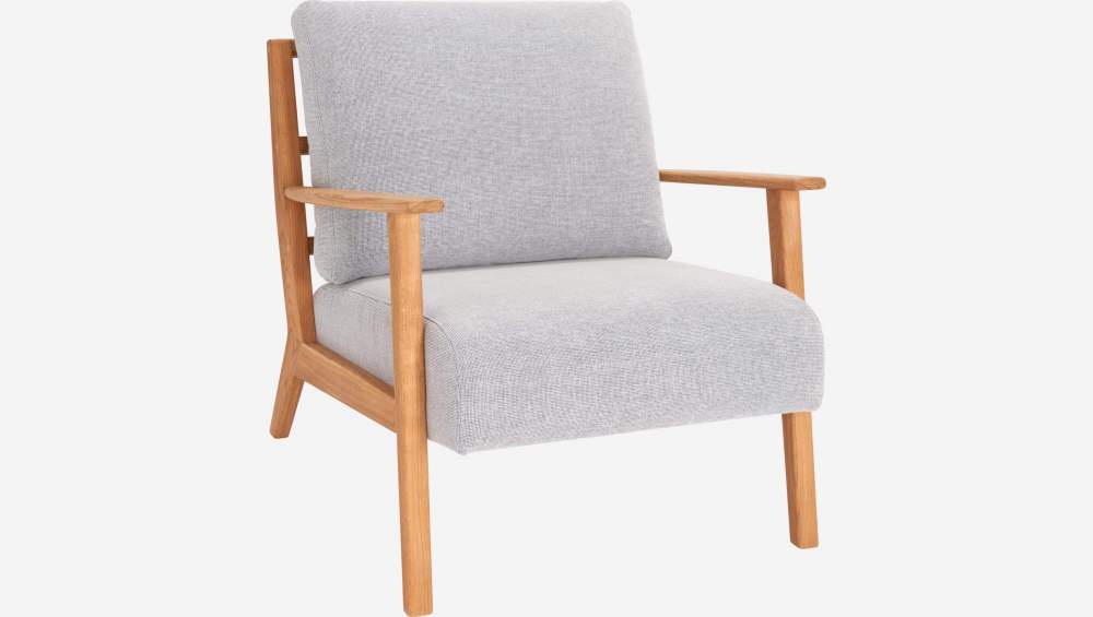 Fauteuil en tissu Fasoli - Gris clair 