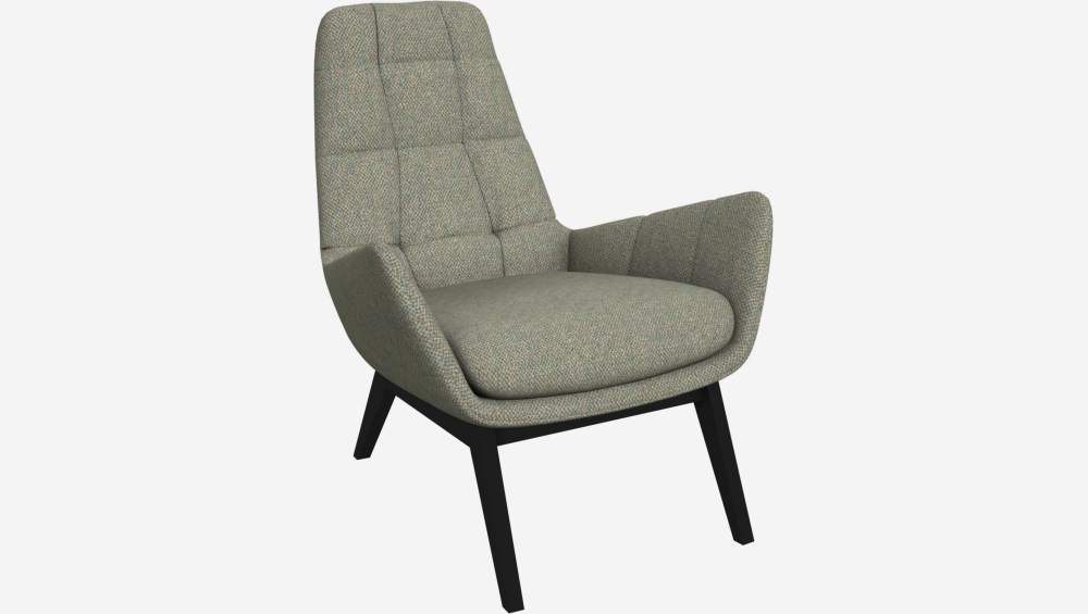 Fauteuil en tissu Bellagio - Vert lagon - Pieds noirs