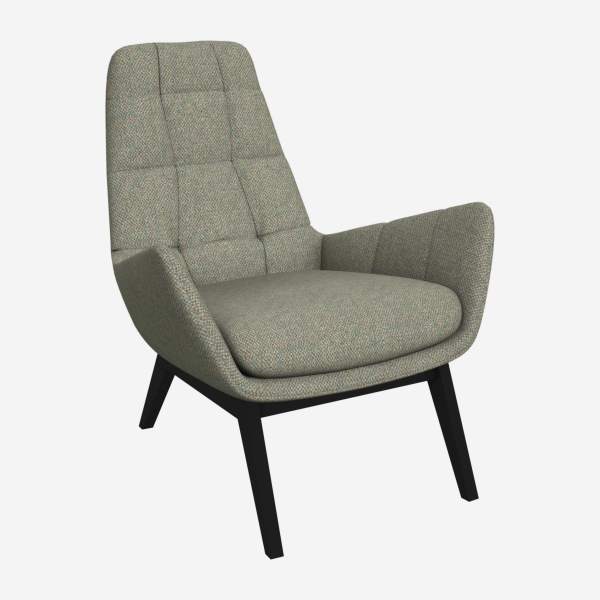 Fauteuil en tissu Bellagio - Vert lagon - Pieds noirs