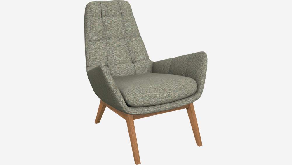 Fauteuil en tissu Bellagio - Vert lagon - Pieds chêne