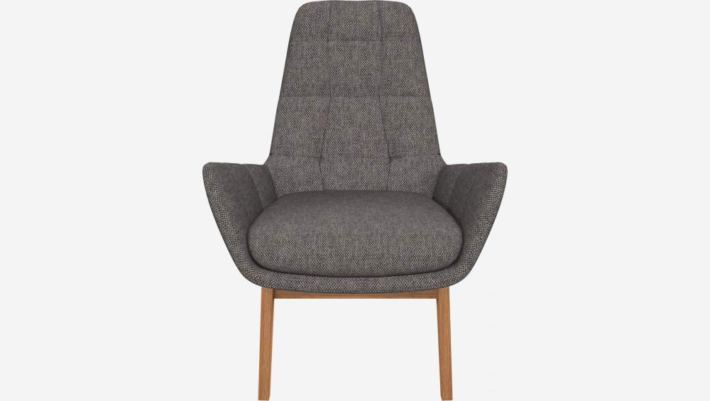 Fauteuil en tissu Bellagio - Gris nocturne - Pieds chêne