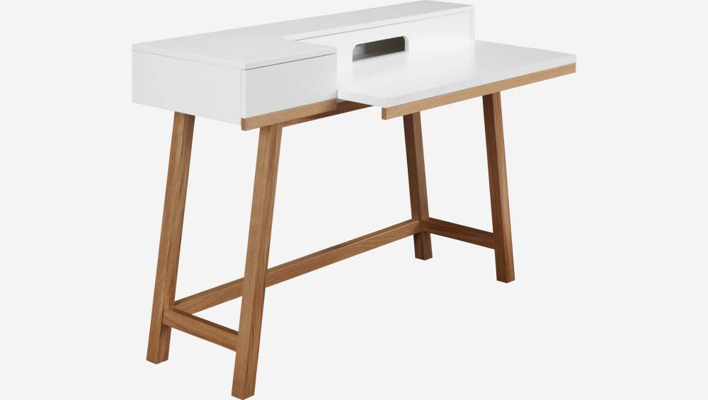 Bureau blanc et chêne