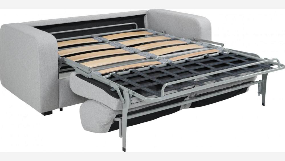 Canapé 3 places convertible en tissu avec sommier à lattes - Gris clair