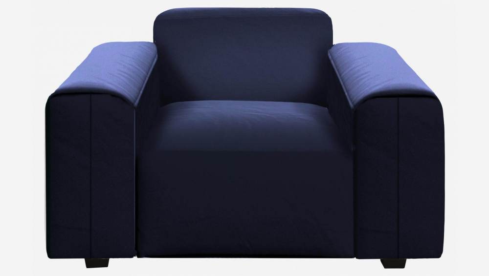 Fauteuil en velours - Bleu encre