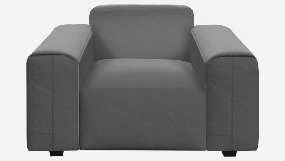 Fauteuil en velours - Gris ardoise