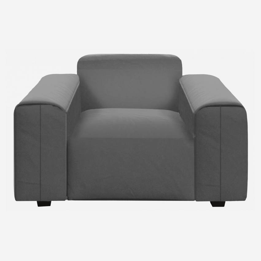 Fauteuil en velours - Gris ardoise