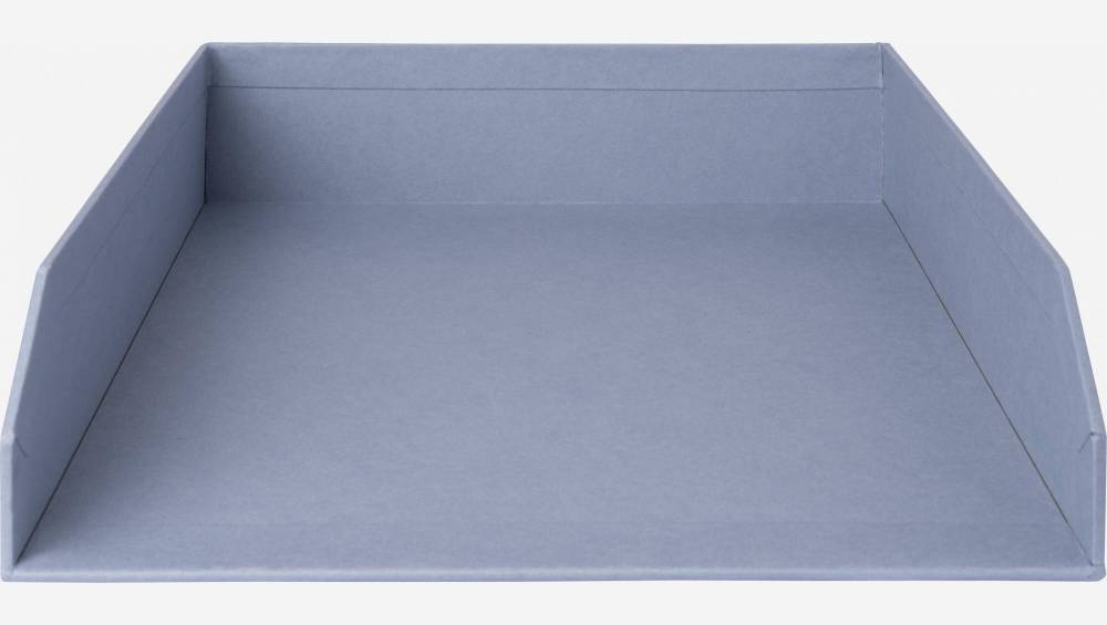 Lot de 2 bannettes empilables en carton – 23,5 x 6,5 x 32 cm – Bleu