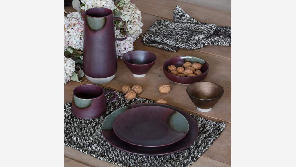 Assiette plate en porcelaine - 27 cm - Prune