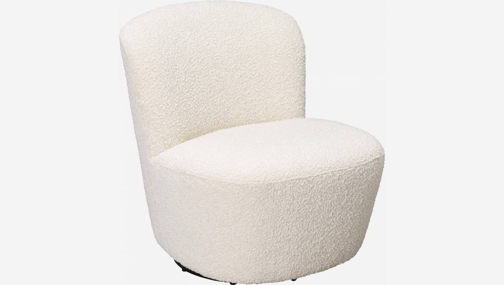 Fauteuil pivotant en tissu - blanc