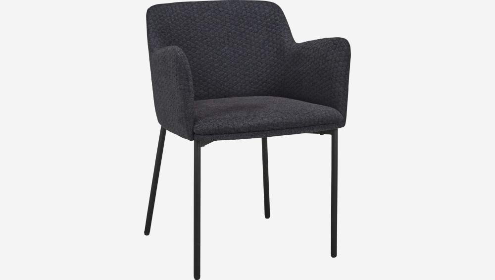 Fauteuil de table en tissu - Noir